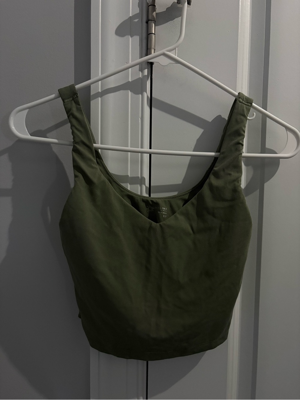 aerie Olive Green Scoop Neck Tank Top